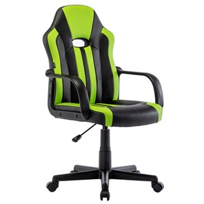 Офисное кресло BRABIX "Stripe GM-202", экокожа, черное/зеленое, 532511 в Биробиджане