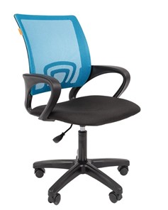 Офисное кресло CHAIRMAN 696 black LT, голубое в Биробиджане