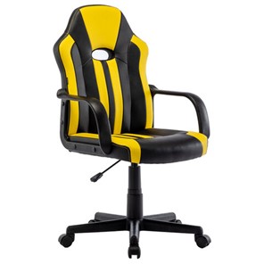 Кресло компьютерное RABIX "Stripe GM-202", экокожа, черное/желтое, 532510 в Биробиджане