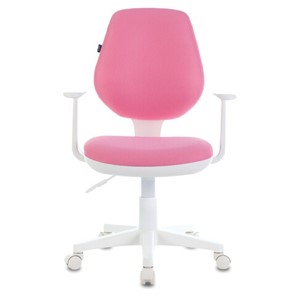 Кресло Brabix Fancy MG-201W (с подлокотниками, пластик белый, розовое) 532409 в Биробиджане
