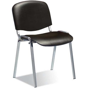Офисный стул ISO ноги хром +черный кожзам в Биробиджане