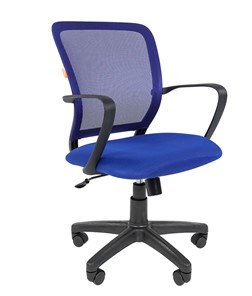 Кресло компьютерное CHAIRMAN 698 black TW-05, ткань, цвет синий в Биробиджане