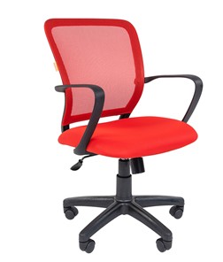 Офисное кресло CHAIRMAN 698 black TW-69, ткань, цвет красный в Биробиджане