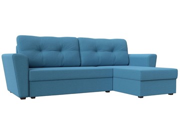 Угловой диван для гостиной Амстердам Лайт, Амур голубой (рогожка) в Биробиджане