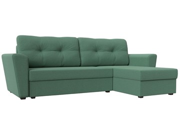 Угловой диван для гостиной Амстердам Лайт, Амур зеленый (рогожка) в Биробиджане