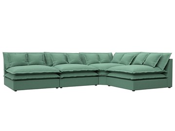 Угловой диван Лига-040, Амур зеленый (рогожка) в Биробиджане