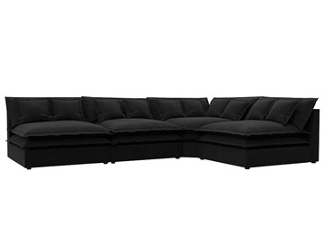 Угловой диван Лига-040, Черный (микровельвет) в Биробиджане