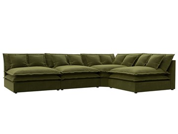 Угловой диван Лига-040, Зеленый (микровельвет) в Биробиджане