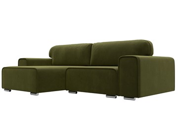 Угловой раскладной диван Лига-029, Зеленый (Микровельвет) в Биробиджане