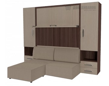 Шкаф-кровать трансформер Кровать-трансформер Smart (ШЛ+КД 1600+ШП+Пуф), 2 шкафа, без подлокотников в Биробиджане