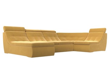 Модульный П-образный диван Холидей люкс, Желтый (микровельвет) в Биробиджане