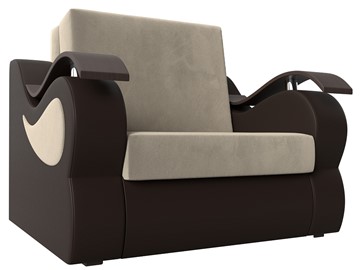 Кресло-кровать Меркурий (60), Бежевый\Коричневый (Микровельвет\Экокожа) в Биробиджане