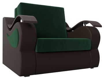 Кресло раскладное Меркурий (60), Зеленый\Коричневый (Велюр\Экокожа) в Биробиджане