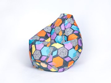 Кресло-мешок Груша большое, велюр принт, геометрия в Биробиджане