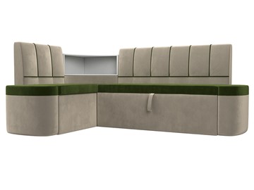 Кухонный диван Тефида, Зеленый\Бежевый (Микровельвет) в Биробиджане