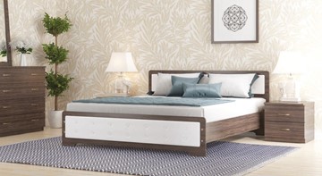 Кровать 1.5-спальная СВ-Стиль Золушка, 140х200 с основанием, кожзам, венге в Биробиджане