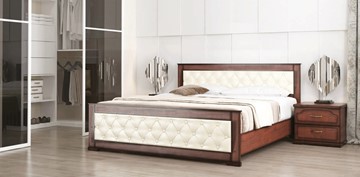 Кровать 2-спальная СВ-Стиль Стиль 2, 160х200, кожзам, с основанием в Биробиджане