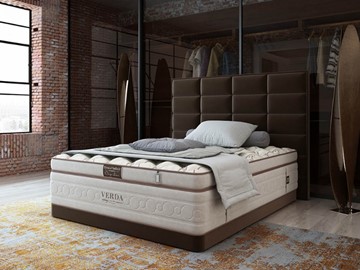 Кровать двуспальная Chocolate Compact/Basement 180х200, Микровелюр (Manhattan Лесной каштан) в Биробиджане
