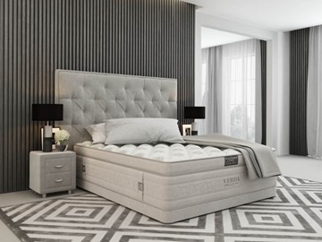 Спальная кровать Classic Compact/Basement 180х200, Флок (Велсофт Серый) в Биробиджане
