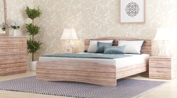 Кровать 2-спальная СВ-Стиль Лира, 160х200 с основанием, сонома в Биробиджане