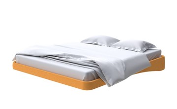 Кровать двуспальная парящая 180х200, Велюр (Scandi Cotton 18 Шафран) в Биробиджане