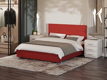 Двуспальная кровать Proson Neo 160х200, Велюр (Forest 13 Красный) в Биробиджане