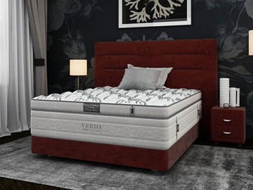 Спальная кровать Modern Compact/Podium M 160х200, Микровелюр (Manhattan Гранатовый) в Биробиджане