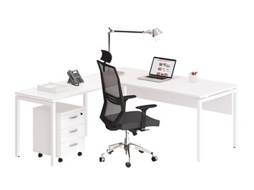 Комплект офисной мебели А4 (металлокаркас DUE) белый премиум / металлокаркас белый в Биробиджане