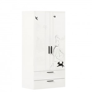 Двухстворчатый шкаф комбинированный Джоли ЛД 535.040, Серый шелк в Биробиджане