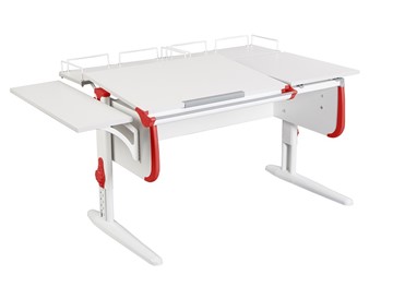 Детский стол-трансформер 1/75-40 (СУТ.25) + Polka_z 1/600 (2 шт.) + Polka_b 1/550 белый/белый/Красный в Биробиджане
