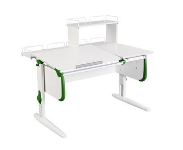 Детский стол-трансформер 1/75-40 (СУТ.25) + Polka_z 1/600 + Polka_zz 1/600 белый/белый/Зеленый в Биробиджане