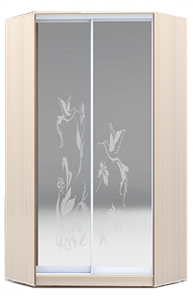 Шкаф 2300х1103, ХИТ У-23-4-66-03, колибри, 2 зеркала, дуб млечный в Биробиджане