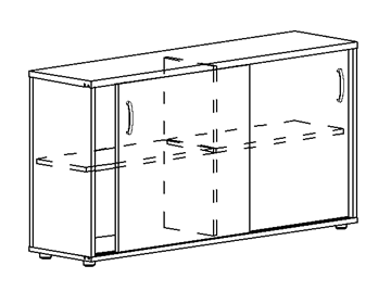 Шкаф-купе низкий Albero, для 2-х столов 60 (124,4х36,4х75,6) в Биробиджане