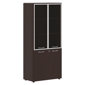 Шкаф комбинированный с дверьми в алюминиевой рамке с замком DIONI Венге DHC 85.7(Z)  (850х430х1930) в Биробиджане