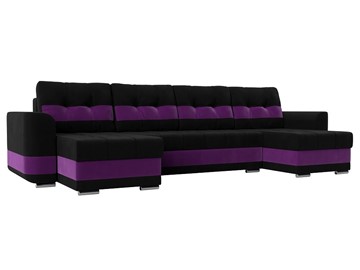 П-образный диван Честер, Черный/фиолетовый (вельвет) в Биробиджане