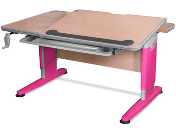 Детский стол-трансформер Mealux Detroit BD-320 NT/R-L клен/розовая в Биробиджане