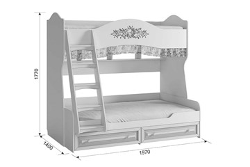 Детская 2-ярусная кровать Алиса (1974х1404х1765) в Биробиджане - предосмотр 4