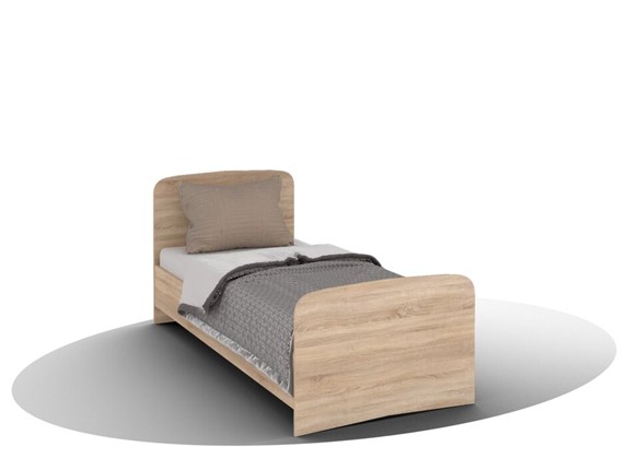 Односпальная кровать ВЕГА Кровать Кр-08 900 с плоским основанием (Сонома) в Биробиджане - изображение