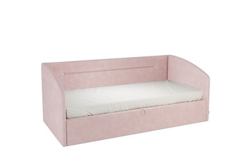 Кроватка 0.9 Альба (Софа), нежно-розовый (велюр) в Биробиджане