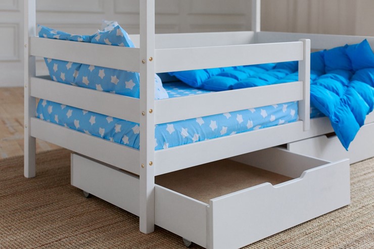 Кровать детская Домик с ящиками, цвет белый в Биробиджане - изображение 3