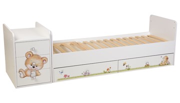 Детская кровать с комодом Фея 1100 Медвежонок Белый в Биробиджане - предосмотр 2