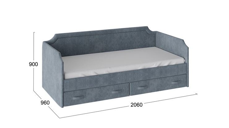 Детская кровать Кантри Тип 1, ТД-308.12.02 (Замша синяя) в Биробиджане - изображение 2