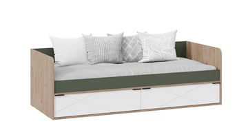 Кроватка Лео ТД-410.12.01 (Гикори джексон/Белый матовый/Дымчатый зеленый) в Биробиджане