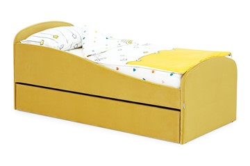 Кровать с ящиком Letmo горчичный (велюр) в Биробиджане