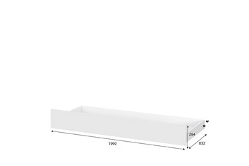 Кровать детская выкатная Токио, белый текстурный (одинарная (0,9х2,0) + выкатная) в Биробиджане - предосмотр 4