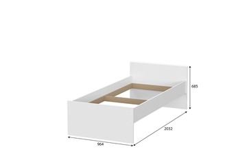 Кровать детская выкатная Токио, белый текстурный (одинарная (0,9х2,0) + выкатная) в Биробиджане - предосмотр 3