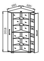 Угловой шкаф Витрина - 2 в Биробиджане - изображение 2