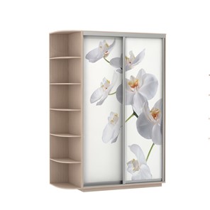 Шкаф Экспресс 1700x600x2200, со стеллажом, Орхидея белая/дуб молочный в Биробиджане