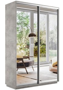 Шкаф 2-х дверный Экспресс (2 зеркала) 1400x450x2200, бетон в Биробиджане