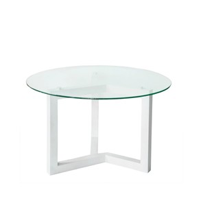 Круглый столик Оникс-8, Выбеленный дуб/Прозрачное стекло в Биробиджане